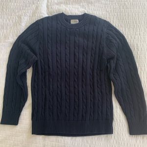 L.L. Bean Navy Cable Knit Sweater